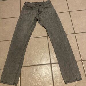 Levi's 511 Jeans Mens 30x30 Gray‎ Slim Straight Leg Stretch Distressed Denim